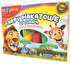 INSPIRIA FARBA PLAKATOWA TUBA 30ML -   6 KOLORÓW 3262