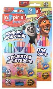 INSPIRIA PASTELOVE - KREDKI TRÓJKĄTNE DWUSTRONNE 12 SZT. 24 KOL. 7680