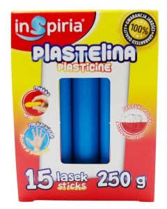 INSPIRIA PLASTELINA - KOMPLET: 15 LASEK - 250 G - NIEBIESKA 9875