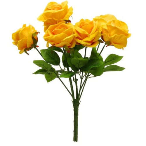 5242 Sztuczne kwiaty – bukiet 7 róż 42 cm – żółty.jpg