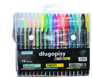 DŁUGOPISY ŻELOWE 4180 MIX 18 KOL.