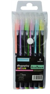 DŁUGOPISY ŻELOWE 4159 KREDOWE 6 KOL.