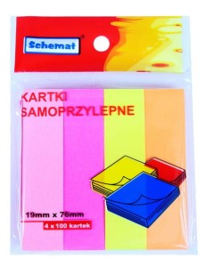 KARTKI SAMOPRZYLEPNE 19MMx76MM/4 0762.