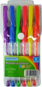 DŁUGOPISY ŻELOWE KOLOR 6 KOL. 0007