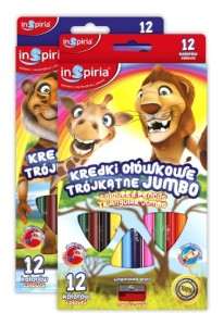 INSPIRIA - KREDKI TRÓJKĄTNE JUMBO 12 KOL. 3897