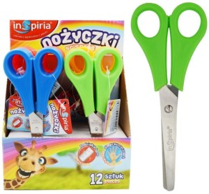 INSPIRIA - NOŻYCZKI SZKOLNE Z PODZIAŁKĄ (DISPLAY) 7789