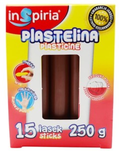 INSPIRIA PLASTELINA - KOMPLET: 15 LASEK - 250 G - BRĄZOWA 9899
