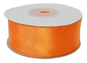 WSTĄŻKA SATYNOWA 25MMx25Y KOLOR 151 (POMARAŃCZOWA) 2678